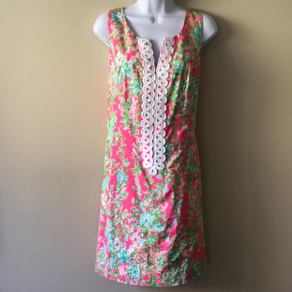 Lilly Pulitzer Dresses & Skirts - Lily Pulitzer shift dress 16 pink green cute!